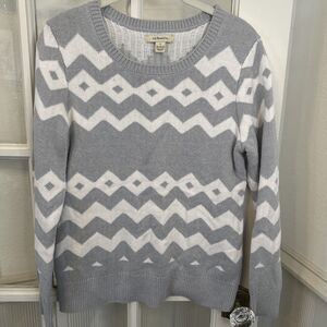 G.H. Bass & Co. Crew Neck Pullover Sweater Gray Women's L Cotton Blend